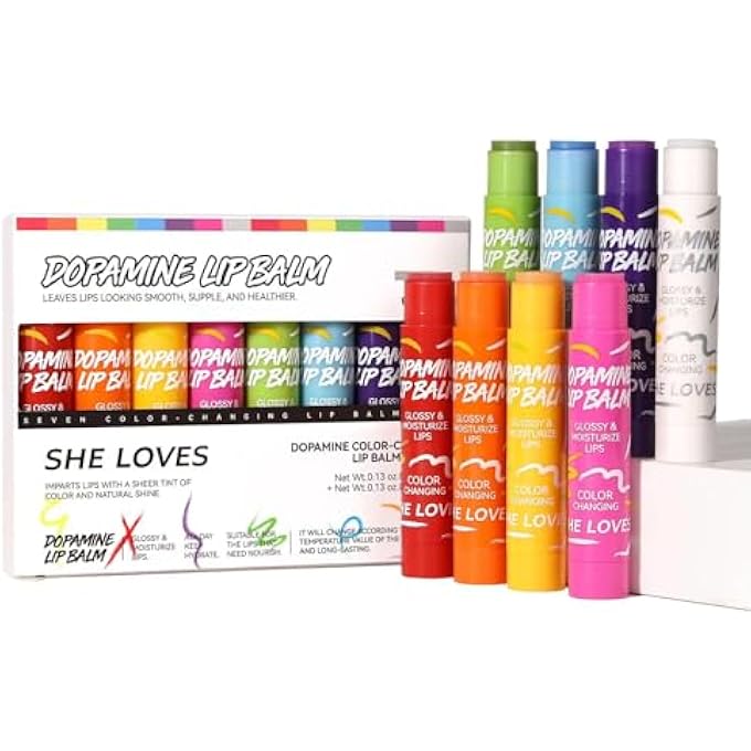 LBOYLOVE 8PCS TINTED LIP BALM 8 COLORED LIP BALM SET, NATURAL PLUMPING L-IP B-ALM PACK, GIRLS PH LIPS BALMS BULK, SMALL GIFTS LIPSTICK SETS FOR WOMEN, HYDRATING L-IP TINT B-ALM - Image 1